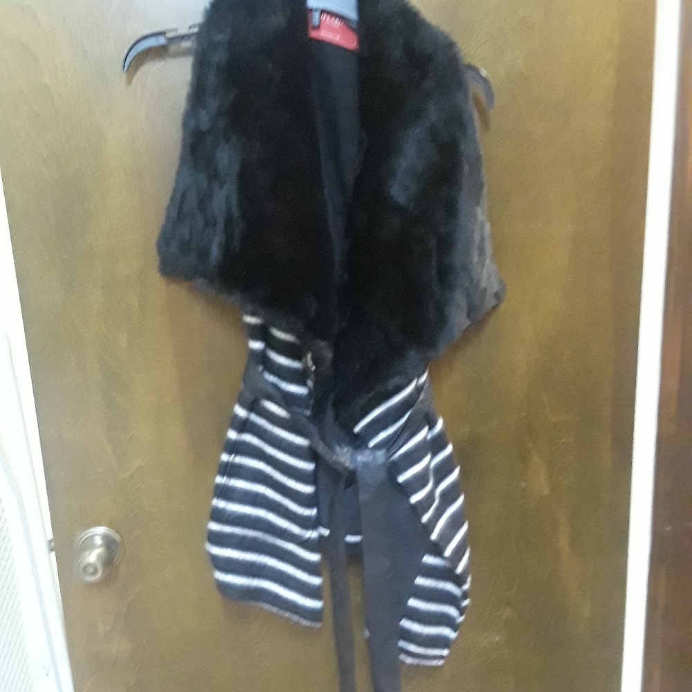Akira striped wrap vest